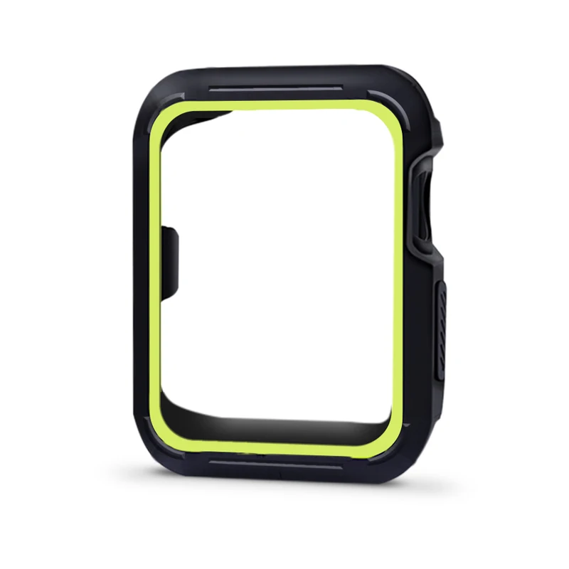 ТПУ чехол для Apple watch Case Apple watch 4 44 мм 40 мм силиконовые защитные часы бампер матч Nike спортивный ремешок аксессуары 44 40 - Цвет: black yellow