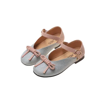 

New Spring And Autumn Bow-knot Flats For Kids Girls PU Leather Rhinestone Hook & Loop Buckle Decoration Toddler Baby Girl Shoes