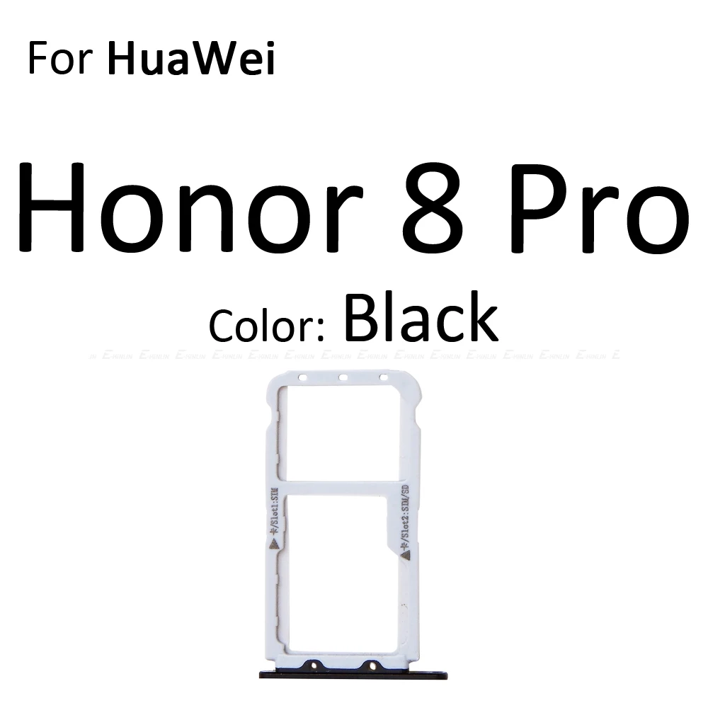 Высокое качество Micro SD/Sim карты лоток гнездо адаптера для Huawei Honor 8 Pro Lite Разъем Держатель Слот ридер контейнер - Цвет: For Honor8 Pro Black