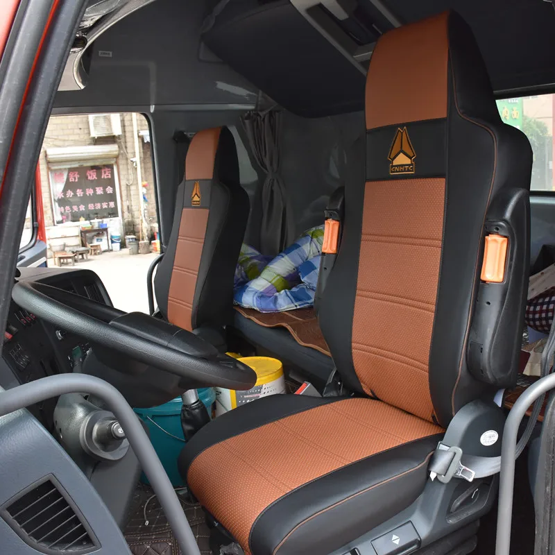 

Single Seat Cover for CNHTC SINOTRUK HOWO T5G T7H SITRAK C7h Heavy Truck Dumper Pu Imitation Leather Interior Accessories