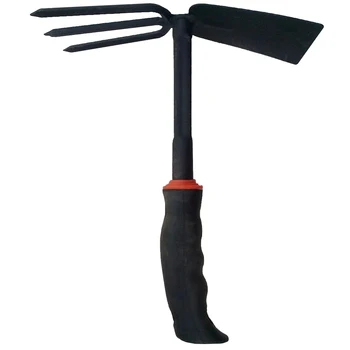 

Iron Durable Portable Excavator Rustproof Garden Hoe Cultivator Two Head Multipurpose Hand Tool Non Slip With Fork Weeding