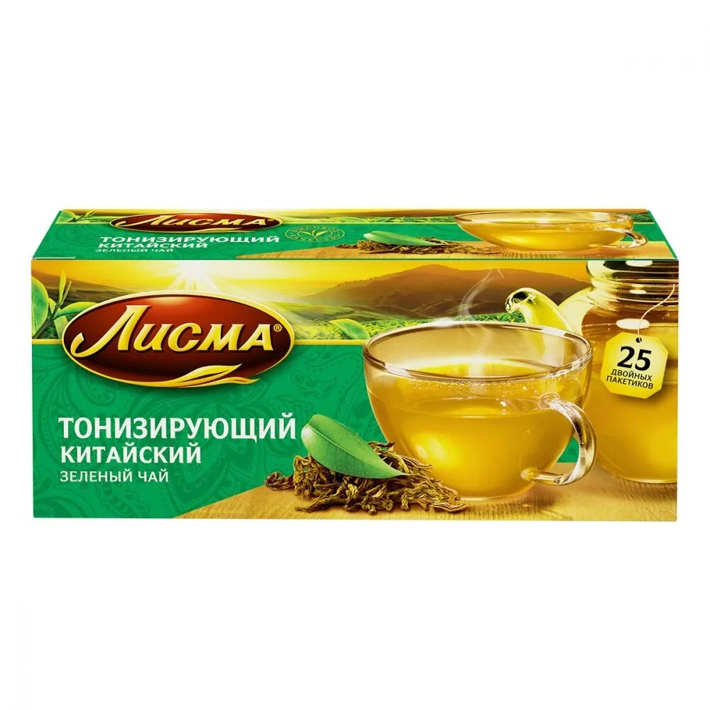 Чай Лисма &quotТонизирующий&quot зеленый ароматизированный 25 пакетиков |