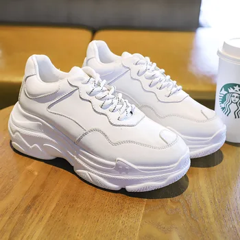 

Sports shoes female 2019 autumn new thick bottom round head low running shoes wild 35-41 large size women's sports shoes ZQ-52