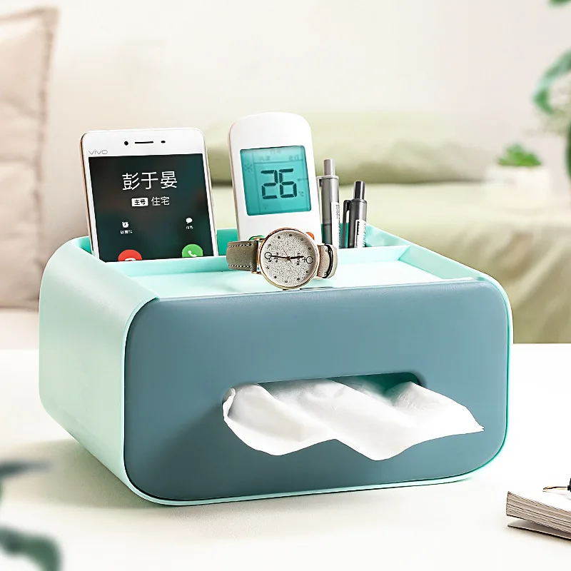 

Douyin Tissue Box Live Hot Selling Creative Remote Control Teapoy Table Storage Box Multi-functional Creative Paper Extraction B
