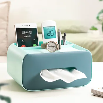 

Douyin Tissue Box Live Hot Selling Creative Remote Control Teapoy Table Storage Box Multi-functional Creative Paper Extraction B