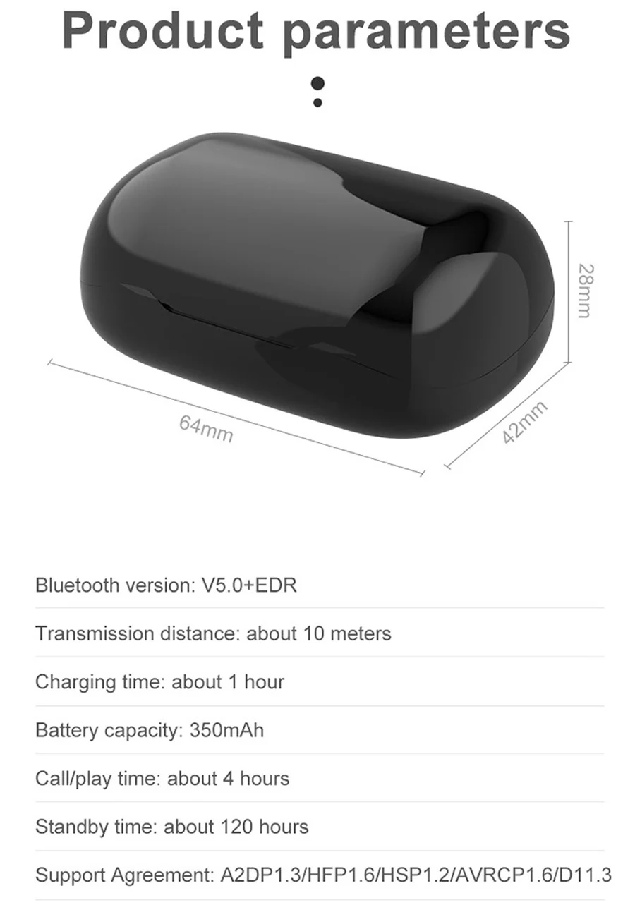 Tkey L21 беспроводные наушники Bluetooth 5,0 наушники мини TWS Спортивная стереогарнитура с микрофоном шумоподавление зарядная коробка