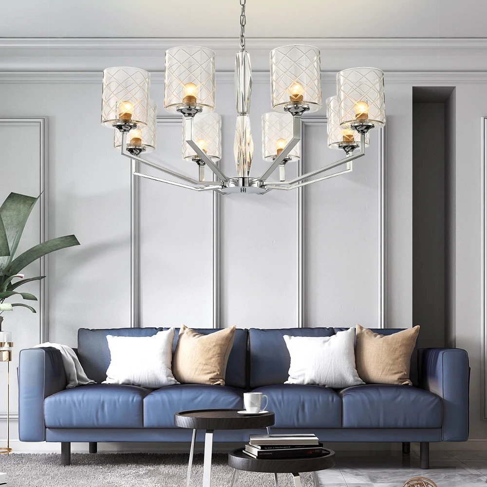 

European minimalist crystal chandelier lighting for living room restaurant bedroom hotel lustres led decoracion luminaria