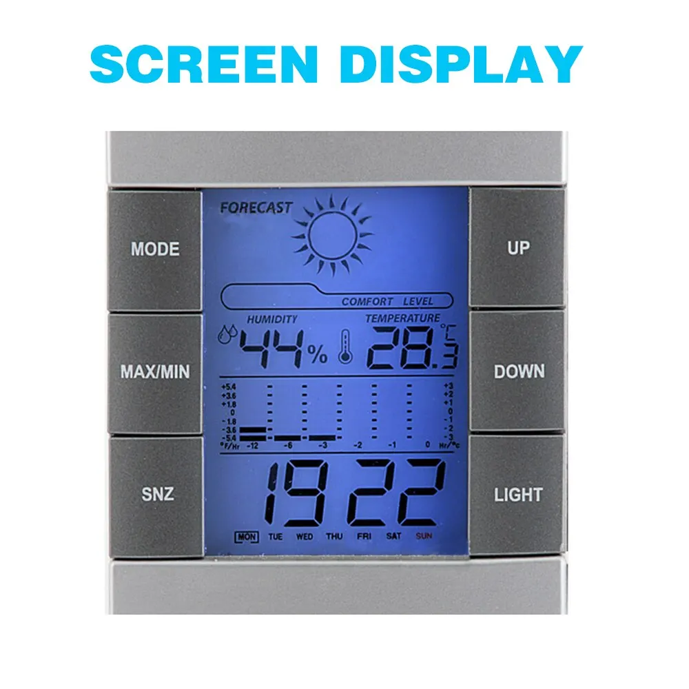 Цифровой Будильник часы с гигрометром электронный термометр время большой дисплей часы с подсветкой часы с календарем Настольный дисплей