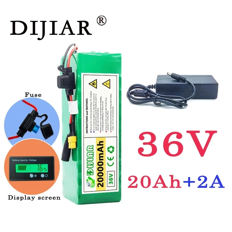 Аккумуляторная батарея DiJiar 36V2 0ah 10S4P для электромобиля аккумулятор 18650 мощность 500