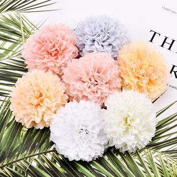 

10cm Large Artificial Pompom White Silk Flowers Head Hydrangea Home Wedding Decoration DIY Scrapbooking Fake Flower Wreaths