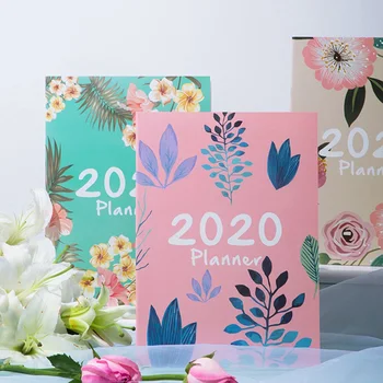 

2020 Flower Calendar Notebook A4 Agenda Organizer Weekly Monthly Schedule Planner Kawaii Stationary Papeleria School Supplies