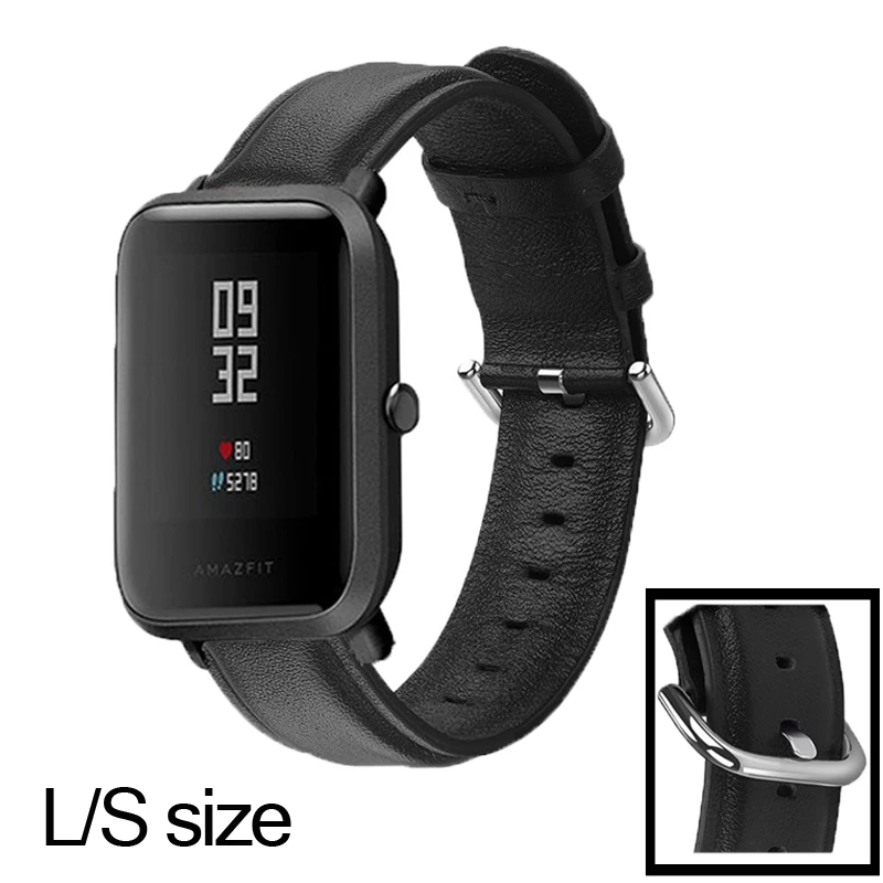 20 мм ремешок из натуральной кожи для huami amazfit bip /lite 1s band смарт браслет gtr 42 быстрого