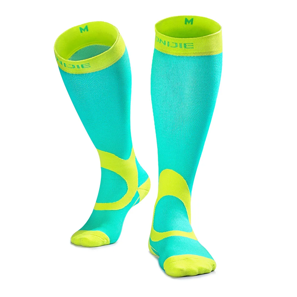 AONIJIE Компрессионные носки, чулки, спортивные, для велоспорта, медсестры, шины, спортивные, уличные, E4069, подходят для бега, марафона, футбола - Цвет: E4069-Green