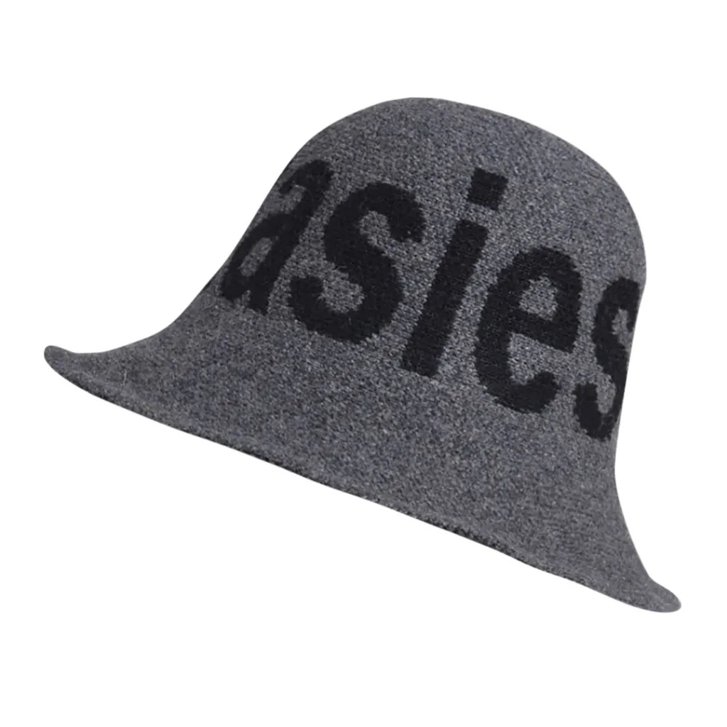 

Letter Thermal Woolen Hat Fashion Women Casual Knitted Hat Bucket Hat Sun Cap Felt Bowler Derby Floppy Hats For Girl and Boy