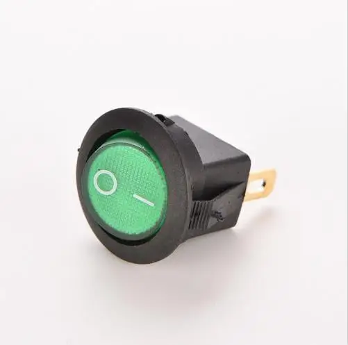 

New 2PCS ON/OFF LED 12V 16A DOT ROUND ROCKER SPST TOGGLE SWITCH BOAT CAR LIGHT Green