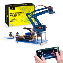 Keyestudio Joystick mecánico 4DF PS2 Arduino, Kit de brazo de Robot metálico, Kit de iniciación V2.0 para Arduino, juguete electrónico DIY