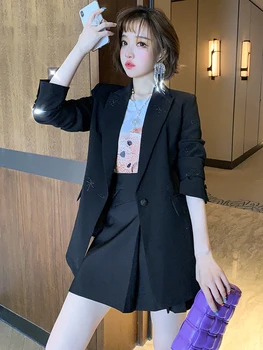 

Butterfly hot diamond one button waist pocket cover mid-length suit jacket women's 2020 early autumn new