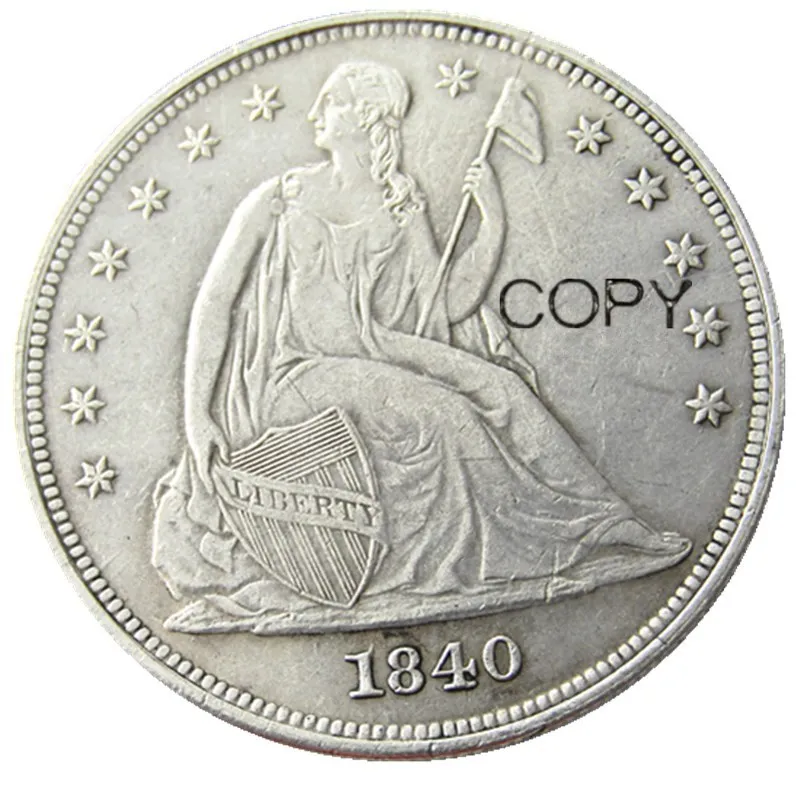 1840 сидя Liberty Dollar посеребренные копии монет