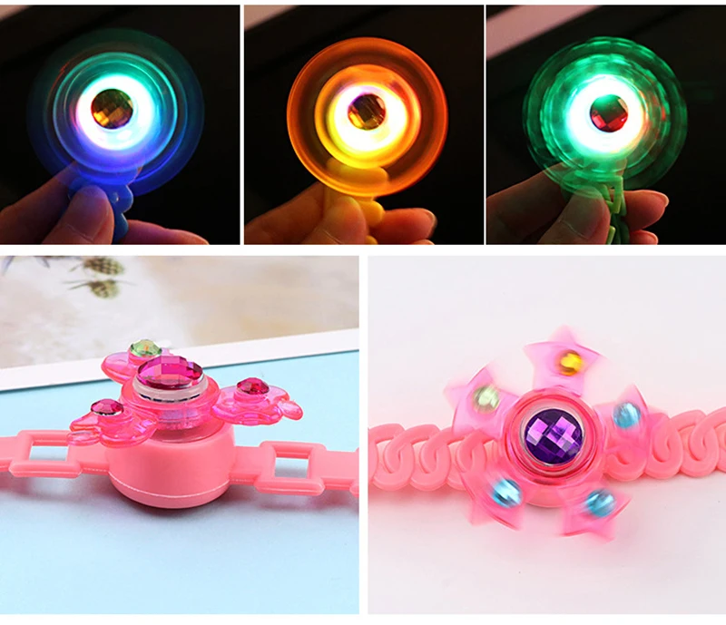 Детская одежда на подтяжках с светящийся светодиодный свет светится в темноте ручной вращающийся браслет флеш-гироскоп Пластик игрушка
