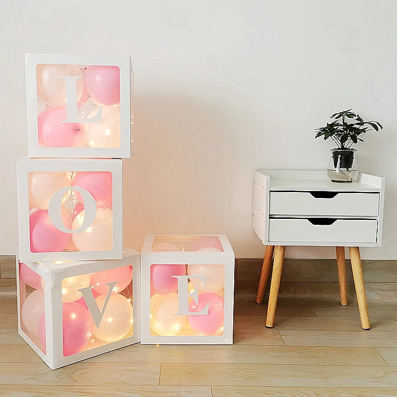 4 шт. Набор ПВХ прозрачный воздушный шар коробка DIY Baby Shower День рождения украшение Свадебное предложение признание в любви украшение