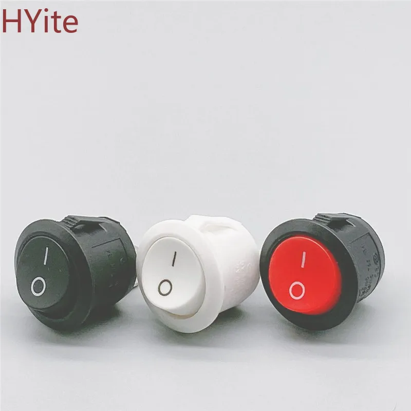 one-of-a 3 Pin SPST 6A 250 V White Round Circular Rocker Switch 
