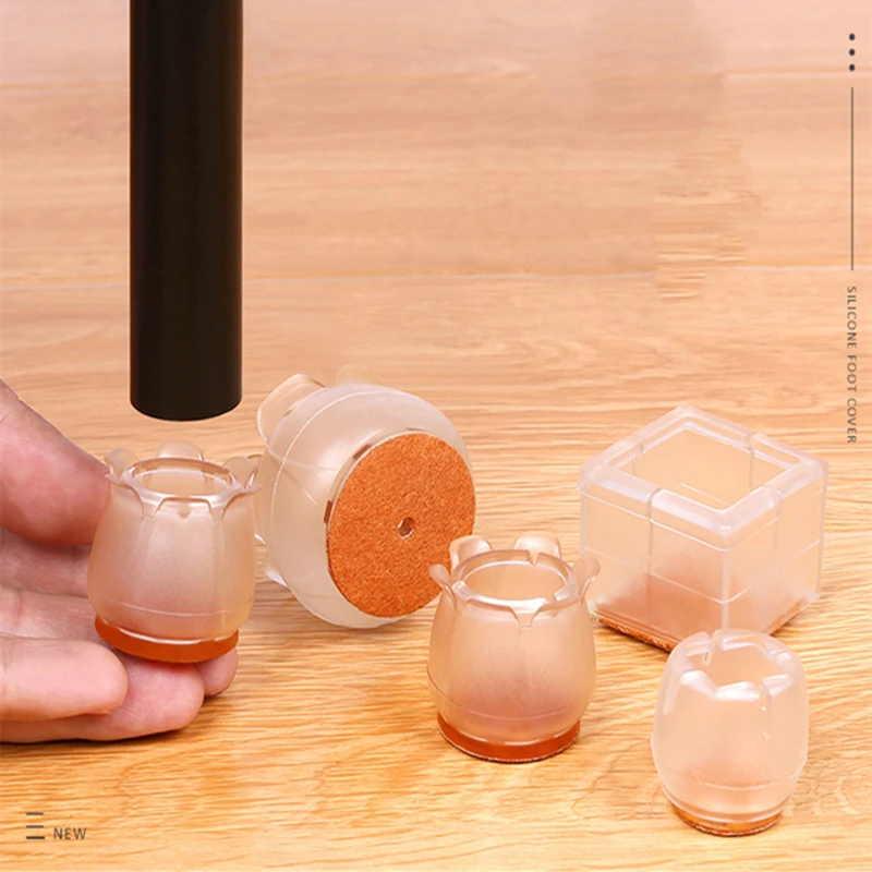 4pcs Furniture Table Feet sofa Pads Protection rubber Non-slip Thicken PVC Wear-resistant Chair Leg Caps Wood Floor Protectors