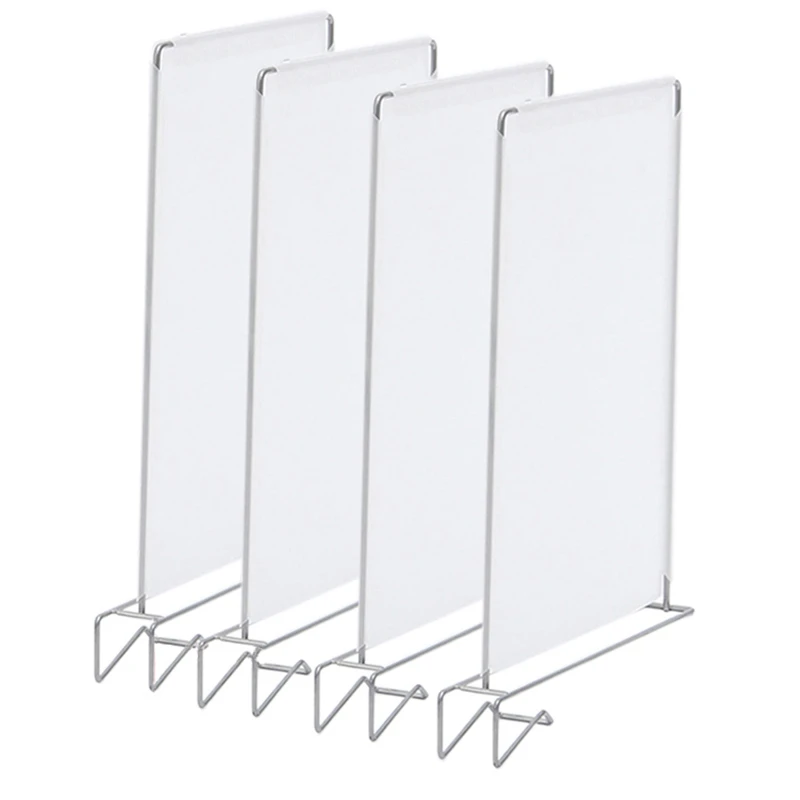 

4Pcs Closet Divider Shelf Space Saving Shelves Wire Design Pp Wardrobe Chest Partition Clothes Storage Rack Drawer Organizer