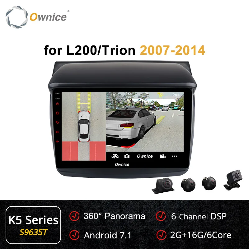S9635 K5 Ownice 360 Panorama 2Din Автомагнитола Восьмиядерный Android 9,0 gps Navi для Mitsubishi L200/Trion 2007-/Pajero Sport 2008 - Цвет: S9635 K5