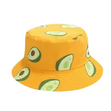 Рыбацкая шляпа, женская шляпа, мужская шапка унисекс с фруктовым принтом, двусторонняя уличная одежда, летний козырек, рыболовная Панама