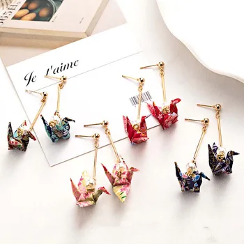 

Thousands Of Paper Crane Earrings Without Pierced Ear Clips Girl Heart Cute Romantic Earrings Tassel Ear Line Earrings