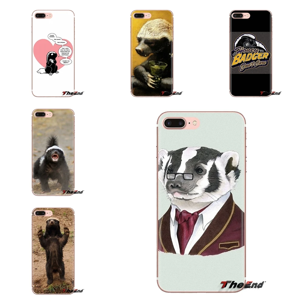 For iPod Touch Apple iPhone 4 4S 5 5S SE 5C 6 6S 7 8 X XR XS Plus MAX Soft Transparent Cases Covers Cartoon Honey badger Fashion |