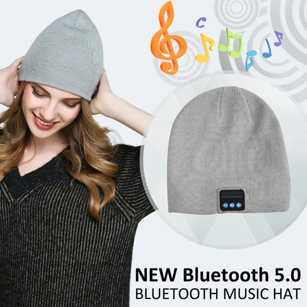 Модные наушники с Bluetooth, шапка, супер мягкое трикотажное музыкальное бини с Bluetooth, музыкальная кепка без полей для зимнего спорта на открытом воздухе