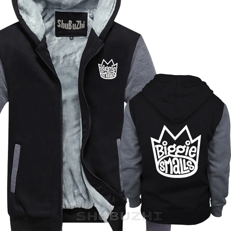 Зимняя осенняя одежда мужские худи из хлопка biggie Small kings crown Толстая куртка мужской худи фирменный плюс размер sbz5176 - Цвет: black grey