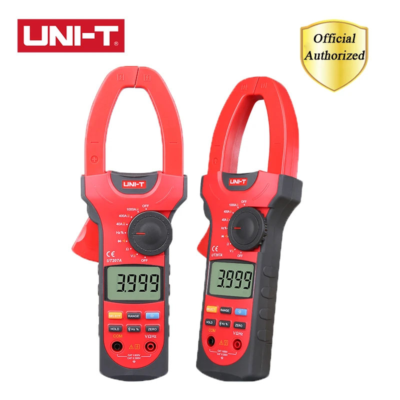 

UNI-T Digital Clamp Meter 1000A 600V True RMS Automatic Range Capacitance Capacitance Resistance Meter UT207A UT208A UT209A
