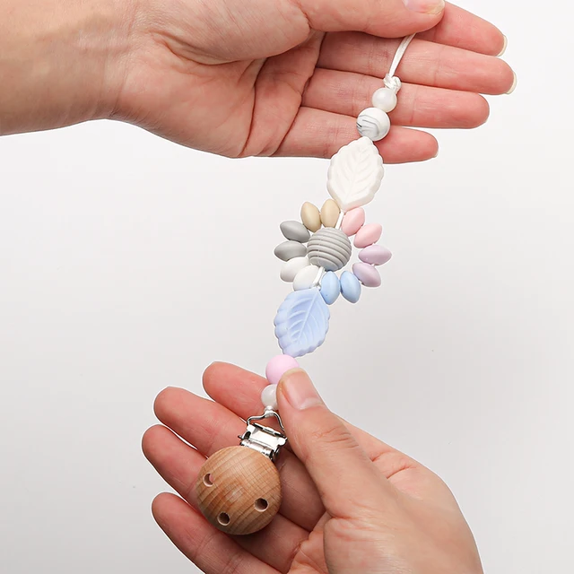 Baby Pacifier Chain Clips Dummy Holde Nipples Clips Silicone Teething Chain Teether Pacifier Chains Holder Chain Newborn Toy Candy