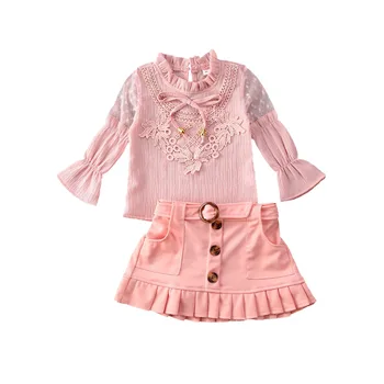 

2020 Baby Clothes 2pcs Set Newborn Baby Girl Clothes Sets Solid Shirt Tops Skirt Summer Beach Streetwear 1-5 Years Pudcoco