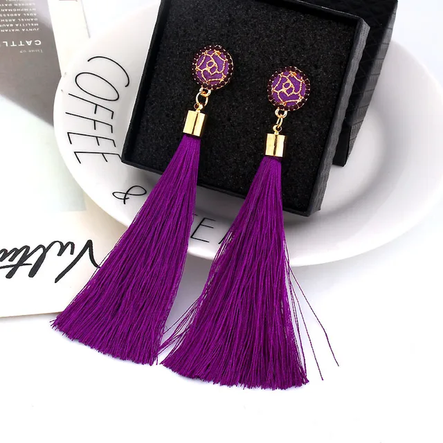 amazon.com Amazon.com: Me&Hz Fashion Layered Tassel Earrings Dangle Drop  Studs for Women Girls Statement Lavender Purple Ombre Thread Tassel Earring  Birthday/Party/Christmas Gift: Clothing, Shoes & Jewelry | ShopLook