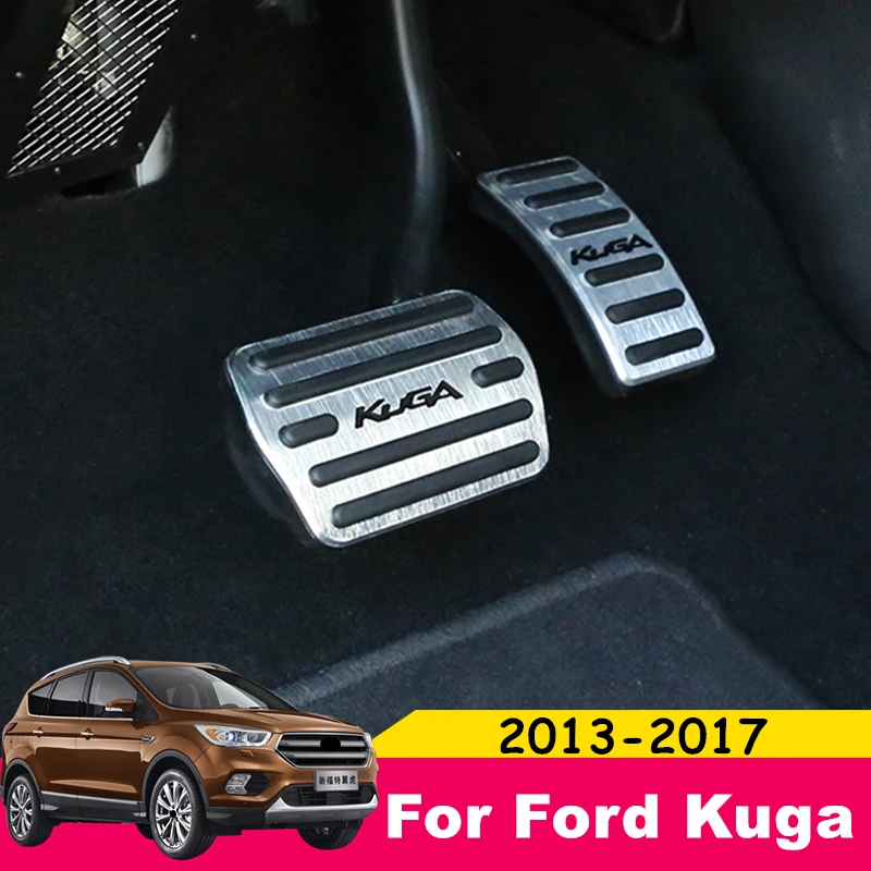 Алюминий сплав нескользкой педалью колодки Обложка для Ford Kuga ESCAPE 2013 автомобилей ускоритель газа педаль тормоза