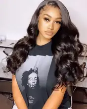 Allove de la onda del cuerpo de la peluca con malla Frontal transparente 13x4 peluca Frontal de encaje pelucas de cabello humano para las mujeres negras 28 30 pulgadas peluca con malla Frontal