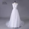 2022 New Lace O-Neck Lace Tulle Boho cheap Wedding Dresses Summer Beach Bridal Gown Bohemian Wedding Gowns robe de mariage ► Photo 3/6