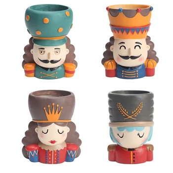 

Resin Flower Pot Fairy King And Queen Succulent Plant Pot Home Decoration Walnut Flower Pot Office Desktop Decor