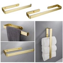 Gold Aluminum Alloy Wall Storage Shelf Bathroom Towel Bar  Bathroom Towel Rack Roll Paper Hand Towel Holder Home Organizer Decor