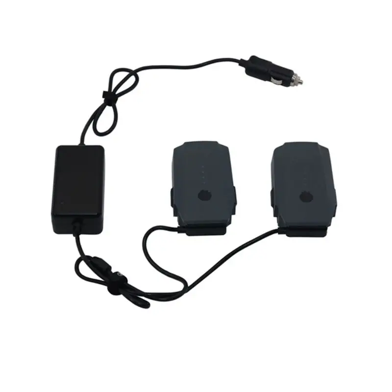 Автомобильное зарядное устройство для DJI Mavic 2 Pro с 2 батареями Быстрая зарядка для путешествий транспорт D08A