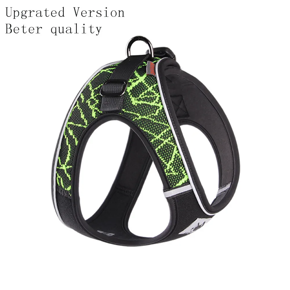style 2 green Мягкая нагрудная жилетка для домашних животных, Спортивная веревка для перевозки животных, Светоотражающий Жилет для собак, уличная нагрудная жилетка, Сбруя для собак - Цвет: style 2 green
