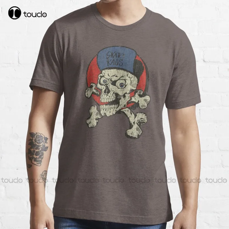 New Skate Rags Skull & Crossbones T-Shirt Camicie Da Lavoro Per Uomo S-5Xl