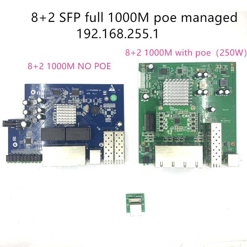 IP-управление 8 портов 10/100 Мбит/с PoE Ethernet коммутационный модуль управляемый с 2
