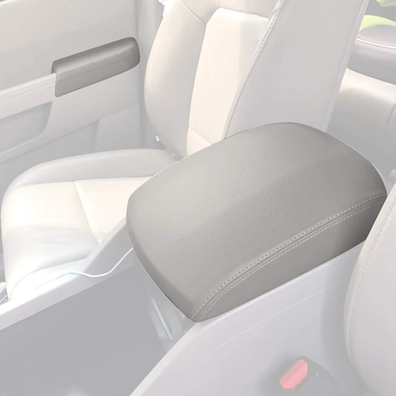 

Car Leather Center Console Cover Front Door Panel Armrest Cover for Honda Pilot 2009-2015 Gray