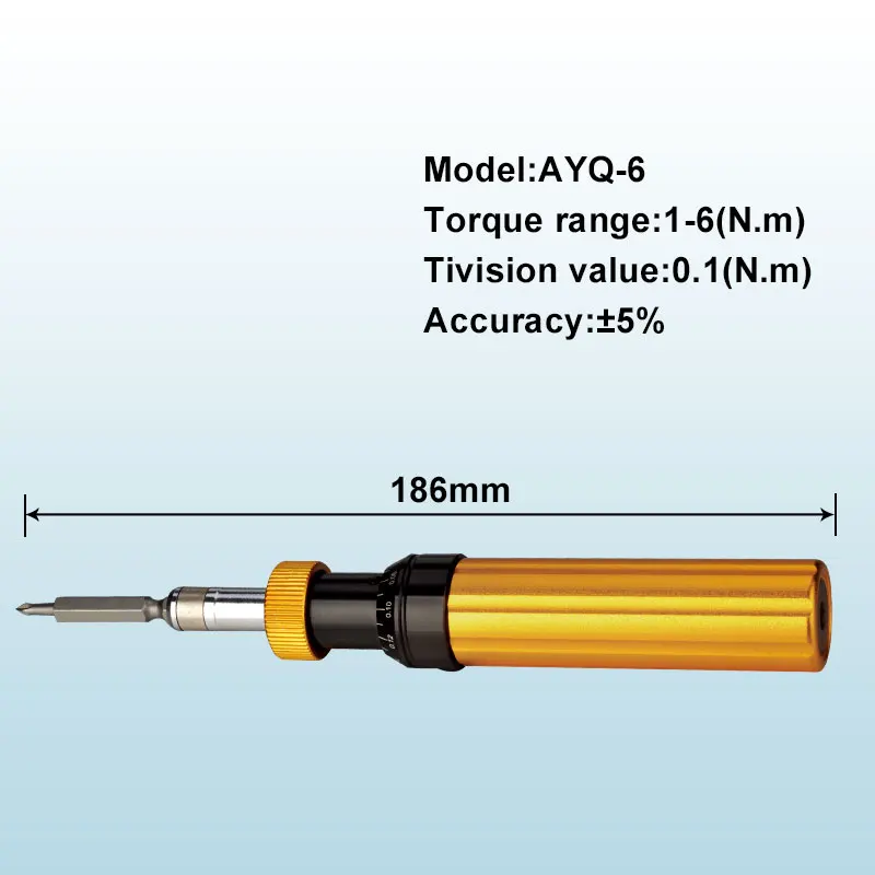 1-6N.m AYQ Preset Torque Driver Prefabricated Type Idling Torque Screwdriver Torque Screwdriver AYQ series - Цвет: 1-6N.m