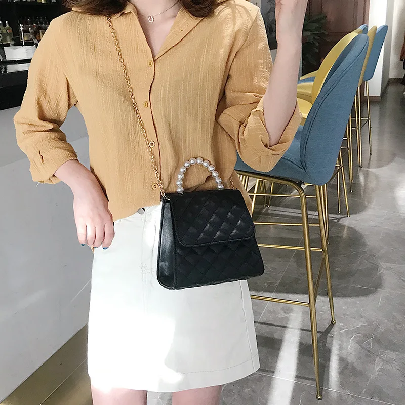 

WOMEN'S Bag New Arrival Bag 2019 Summer Korean-style Graceful Rhombus Chain Shoulder Bag Western Style Hand Shoulder Bag