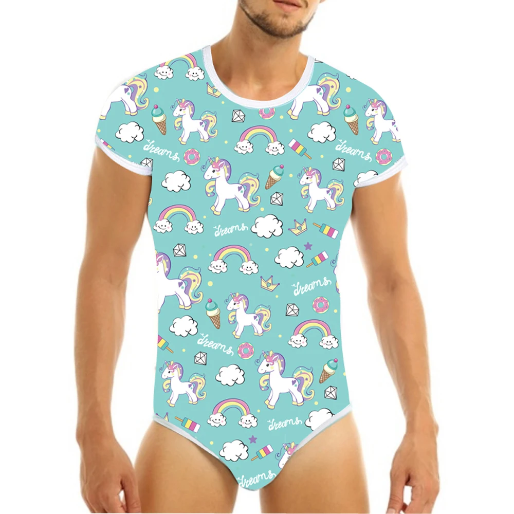 ABDL Onesie Adult Baby Snap Crotch Romper Littlespace Bodysuit Dinosaur